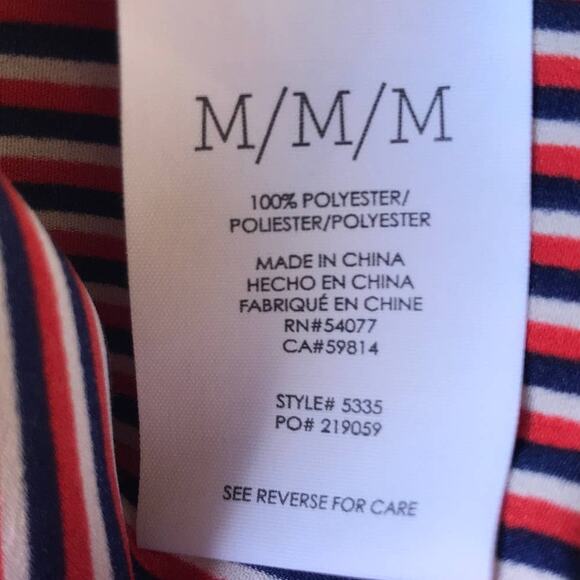 Cabi Franklin Red V Neck Striped Blouse - Picture 9 of 10